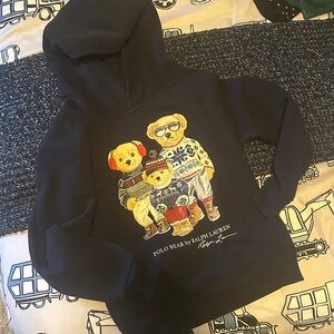 Polo by Ralph Lauren Kids Navy Hoodie with Bear Trio Graphic